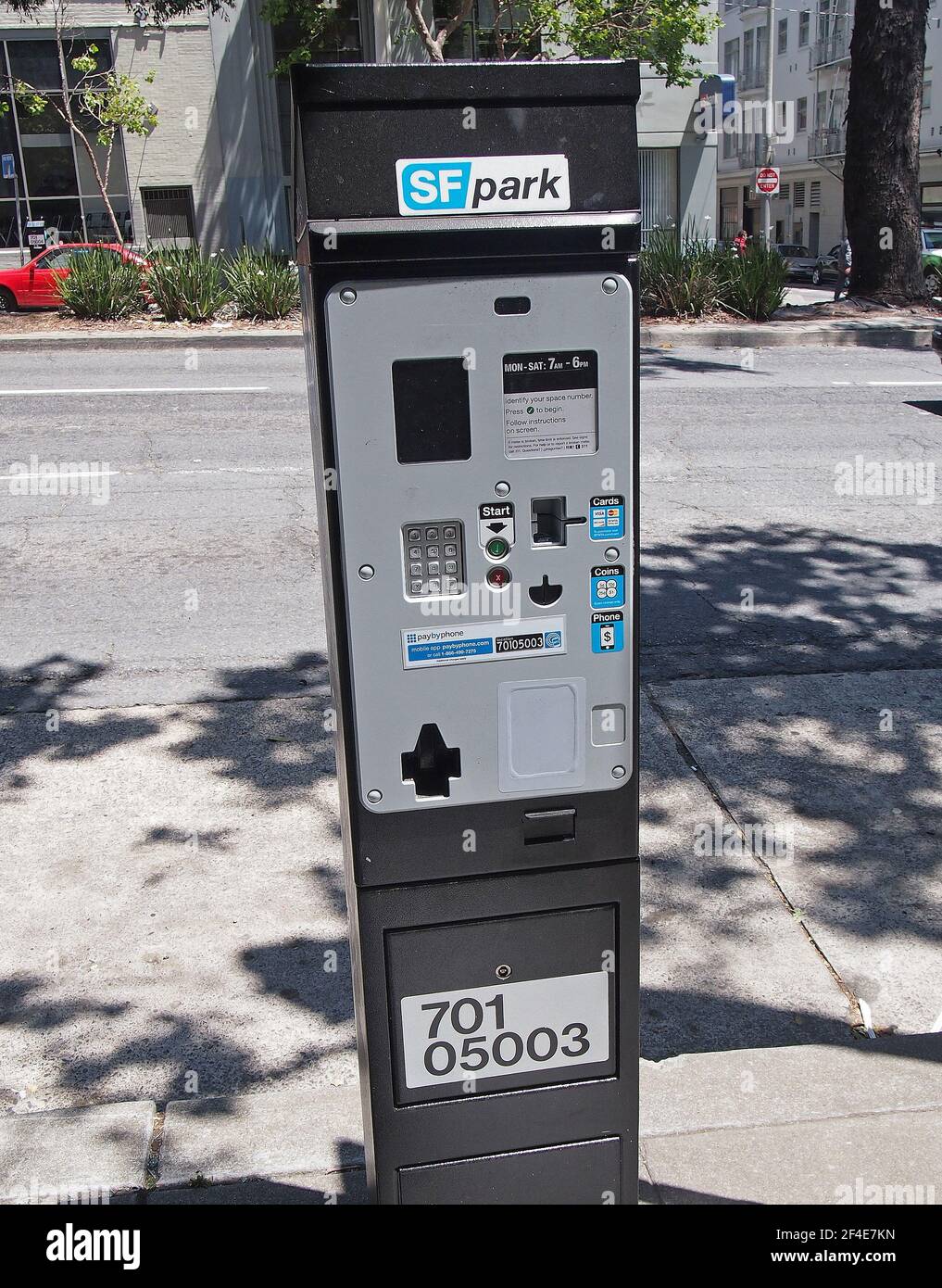 SF Park parking payment meter in San Francisco, California Stock Photo