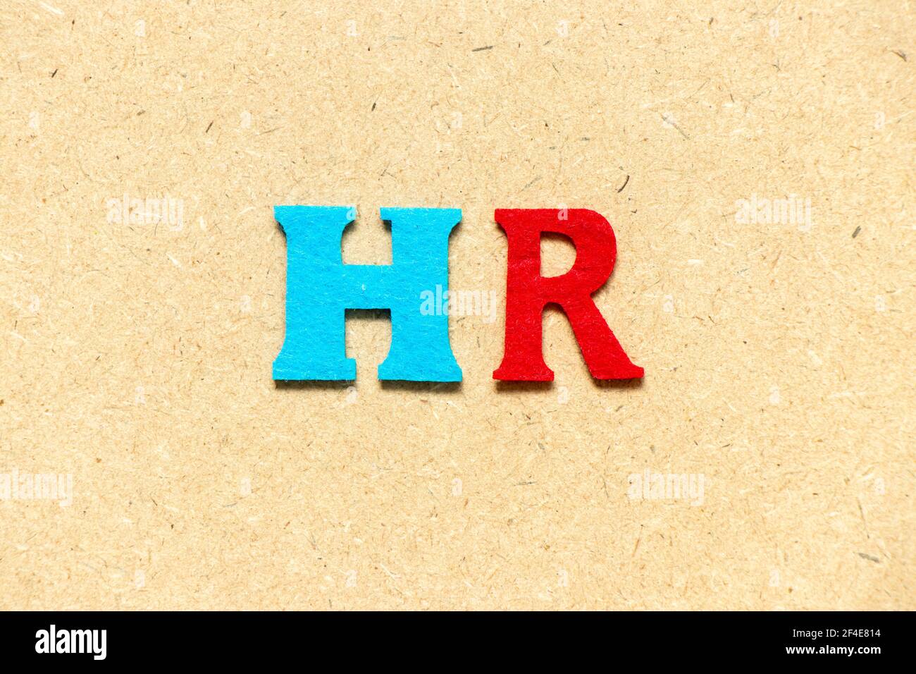 Color cloth alphabet letter in word HR (Abbreviation of human resource