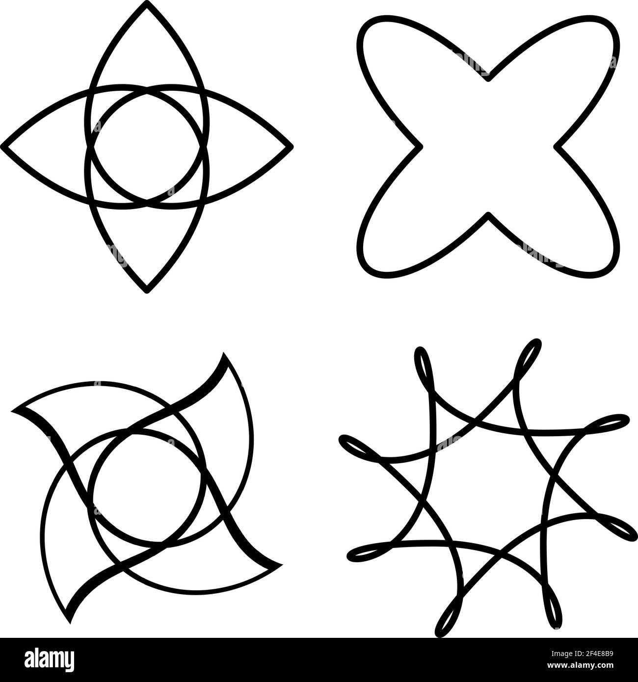 Abstract motif, mandala shape design element — Stock illustration, Clip art graphics Stock