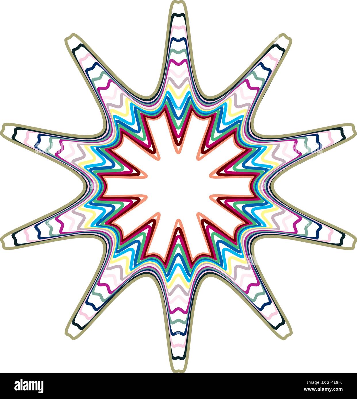 Geometric mandala - Radial, Circular Motif icon, symbol. Radiating ...