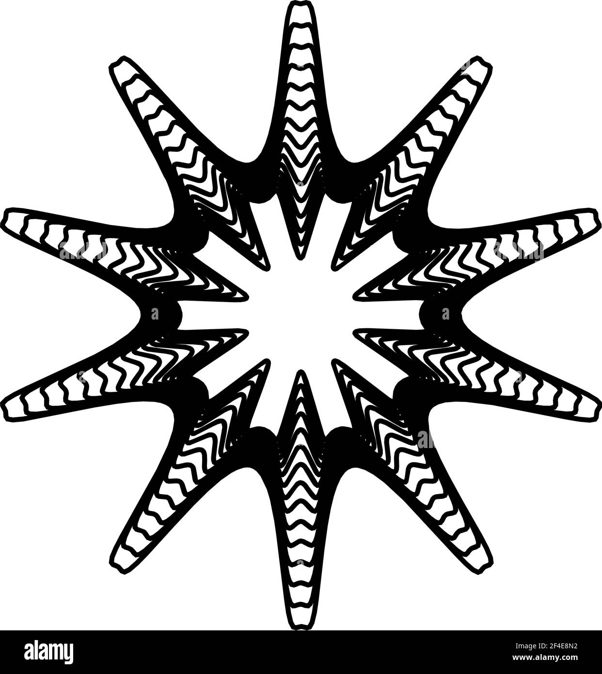 Geometric mandala - Radial, Circular Motif icon, symbol. Radiating ...