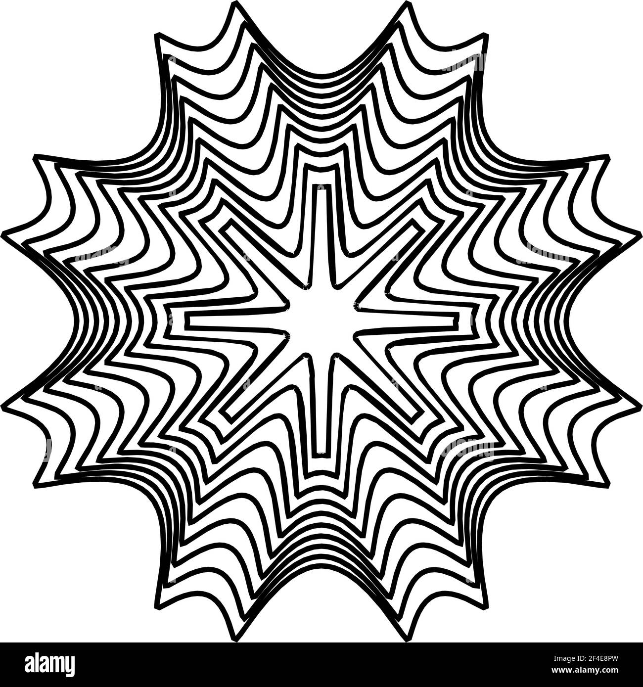 Geometric mandala - Radial, Circular Motif icon, symbol. Radiating ...
