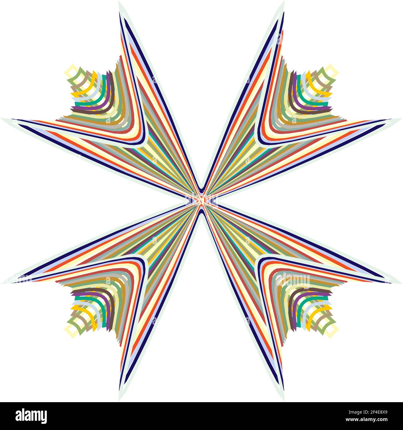 Geometric mandala - Radial, Circular Motif icon, symbol. Radiating ...