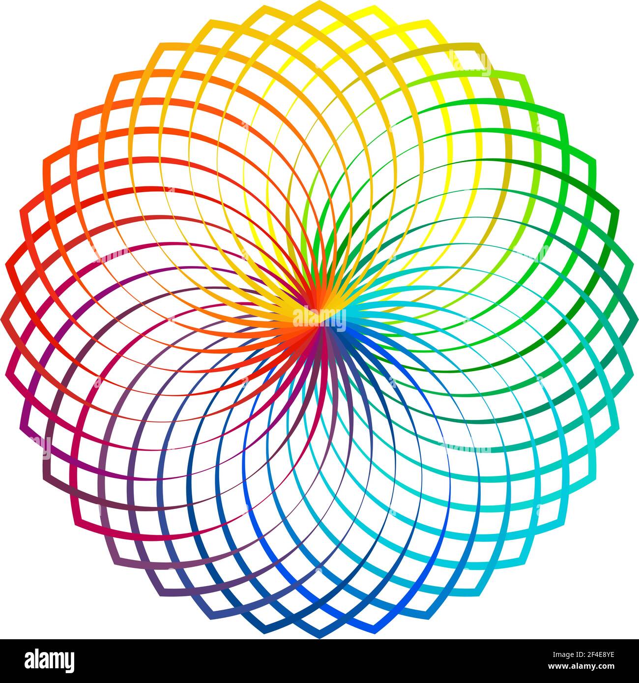 Colorful, spectrum colored abstract mandala, motif icon. Abstract ...