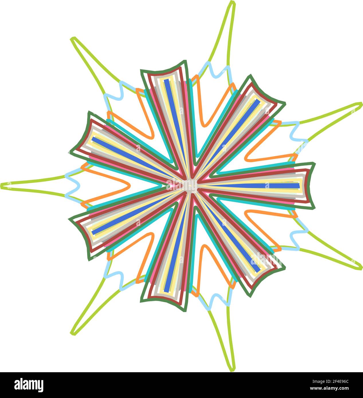 Geometric mandala - Radial, Circular Motif icon, symbol. Radiating ...