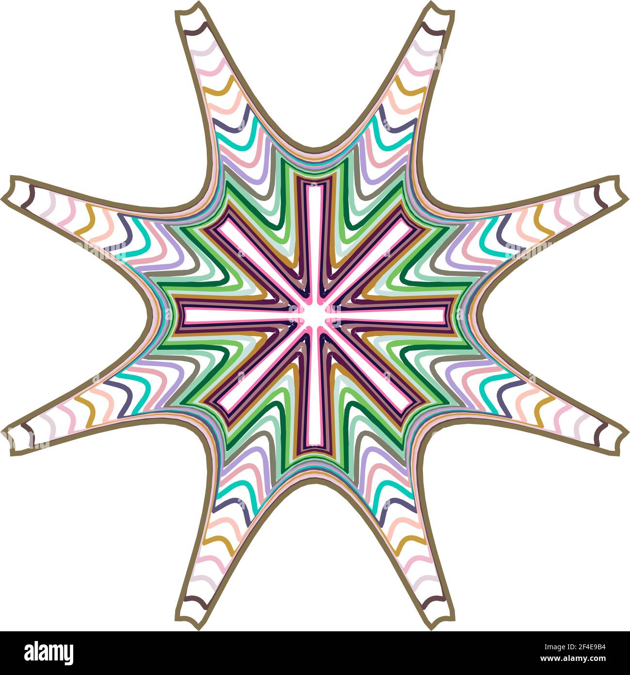 Geometric mandala - Radial, Circular Motif icon, symbol. Radiating ...