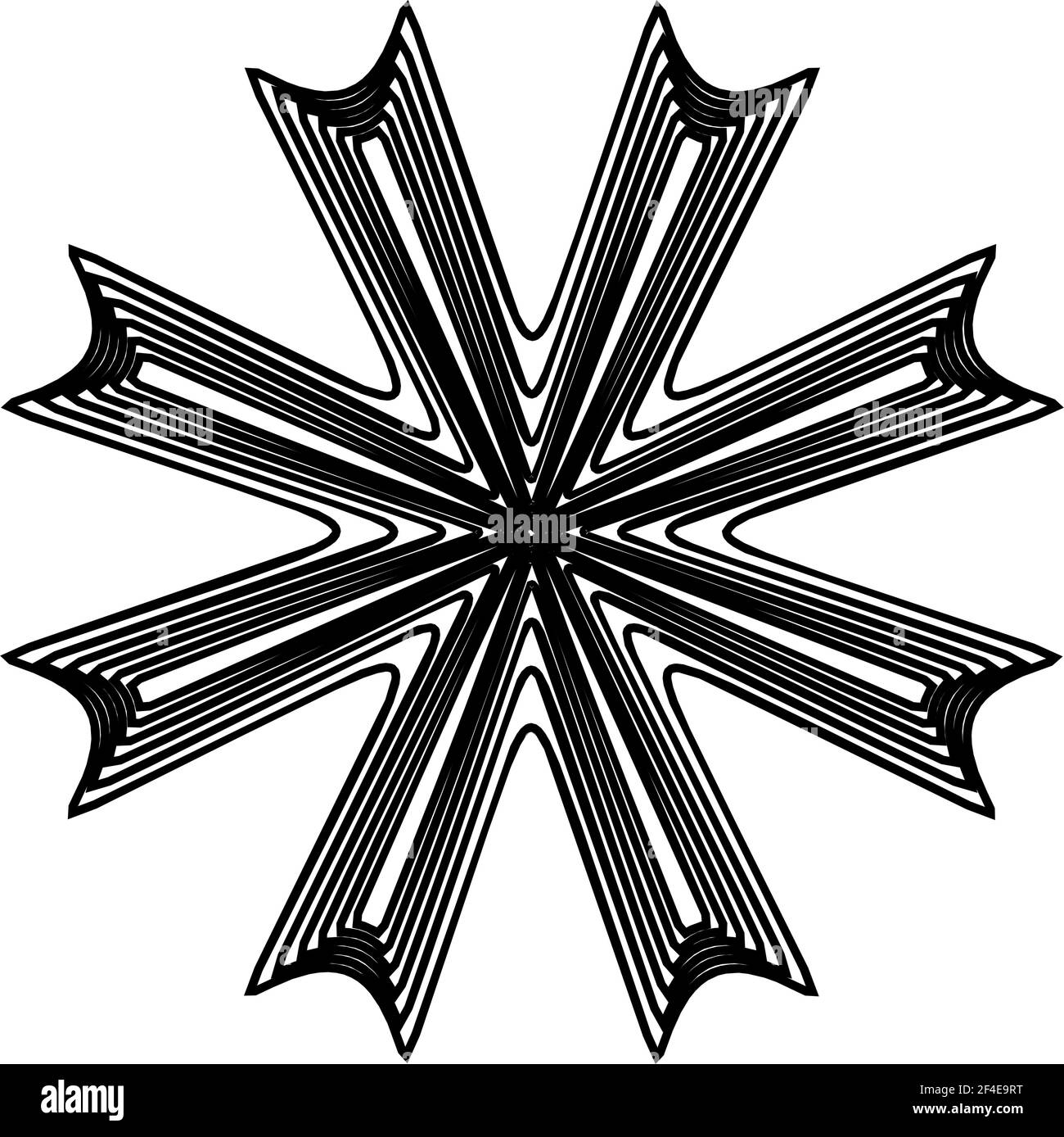 Geometric mandala - Radial, Circular Motif icon, symbol. Radiating ...