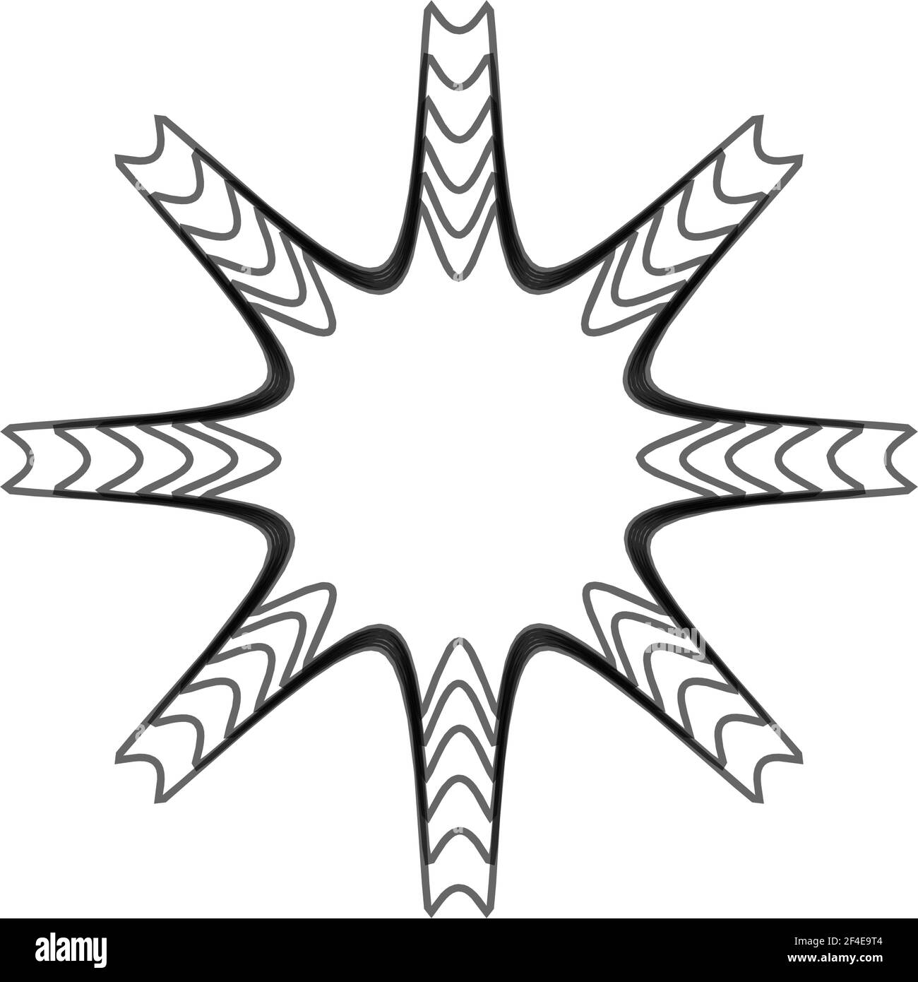 Geometric mandala - Radial, Circular Motif icon, symbol. Radiating ...