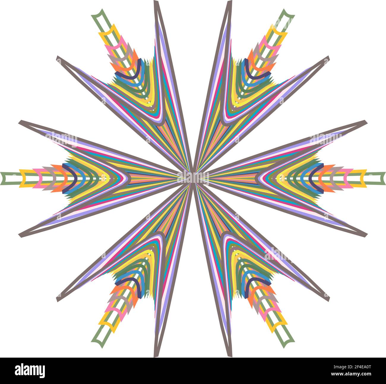 Geometric mandala - Radial, Circular Motif icon, symbol. Radiating ...