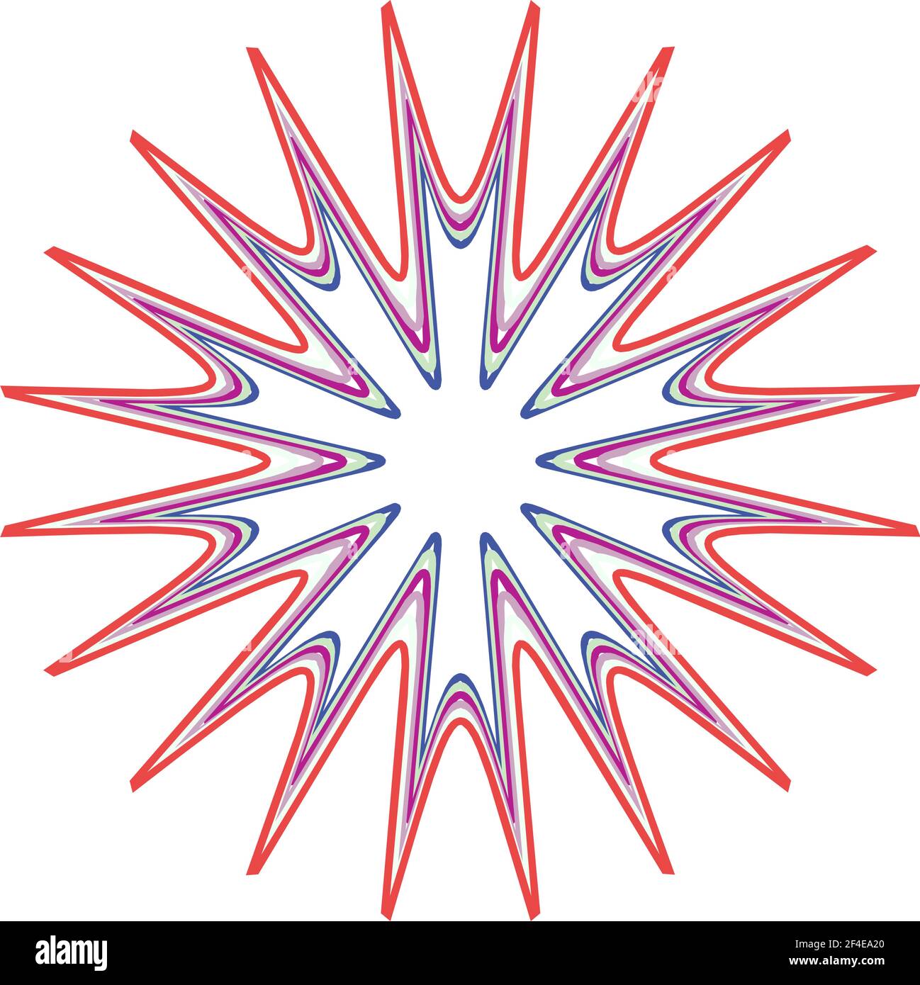 Geometric mandala - Radial, Circular Motif icon, symbol. Radiating ...