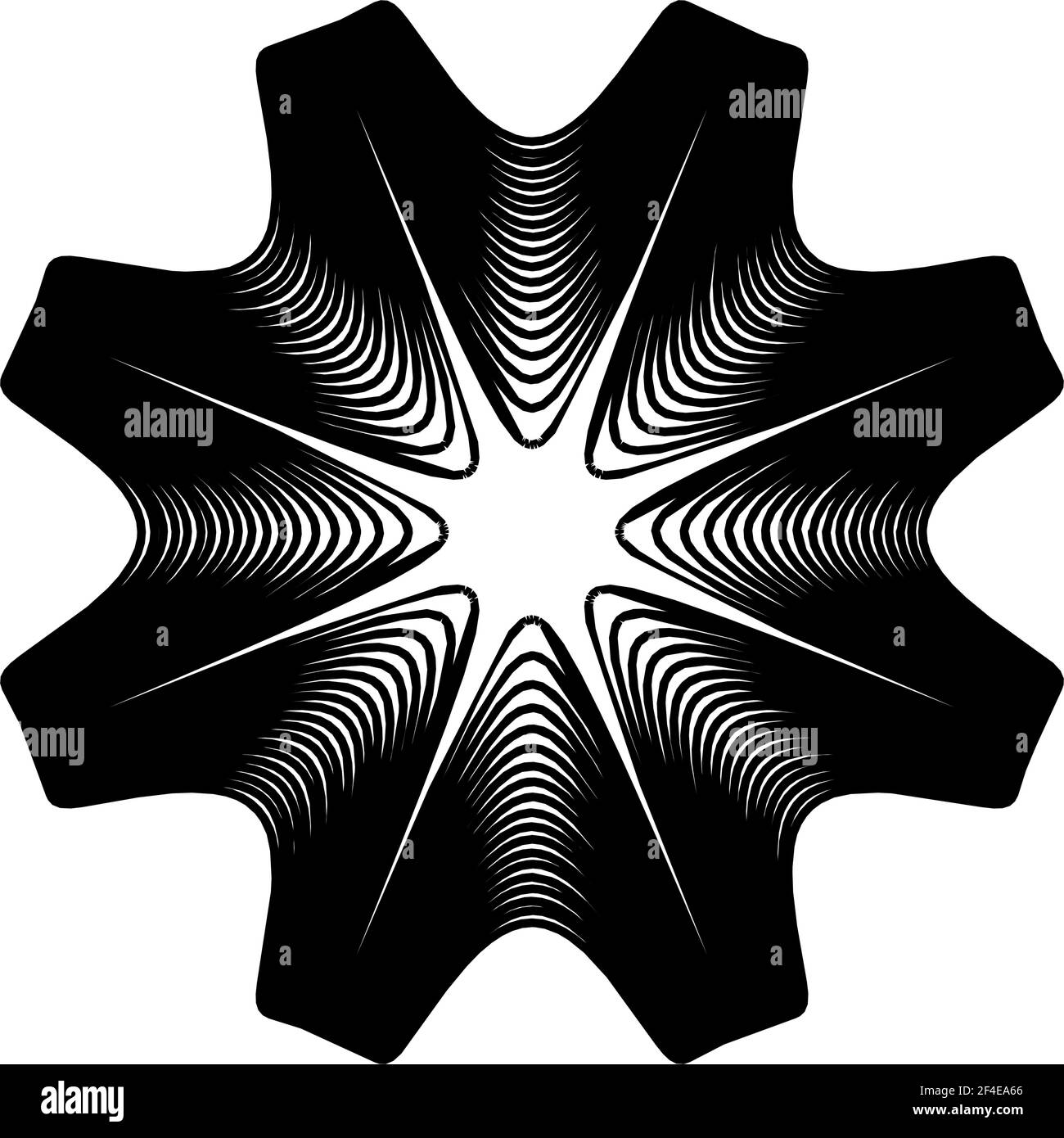 Geometric mandala - Radial, Circular Motif icon, symbol. Radiating ...