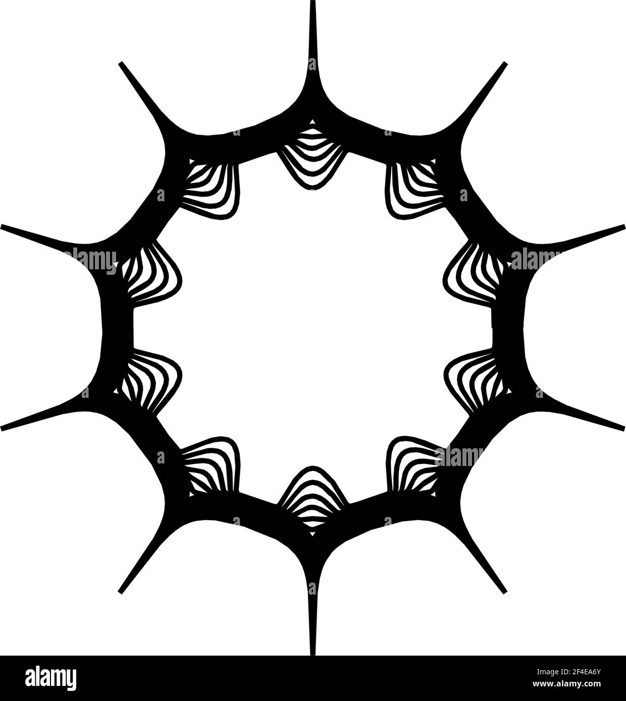Geometric mandala - Radial, Circular Motif icon, symbol. Radiating ...