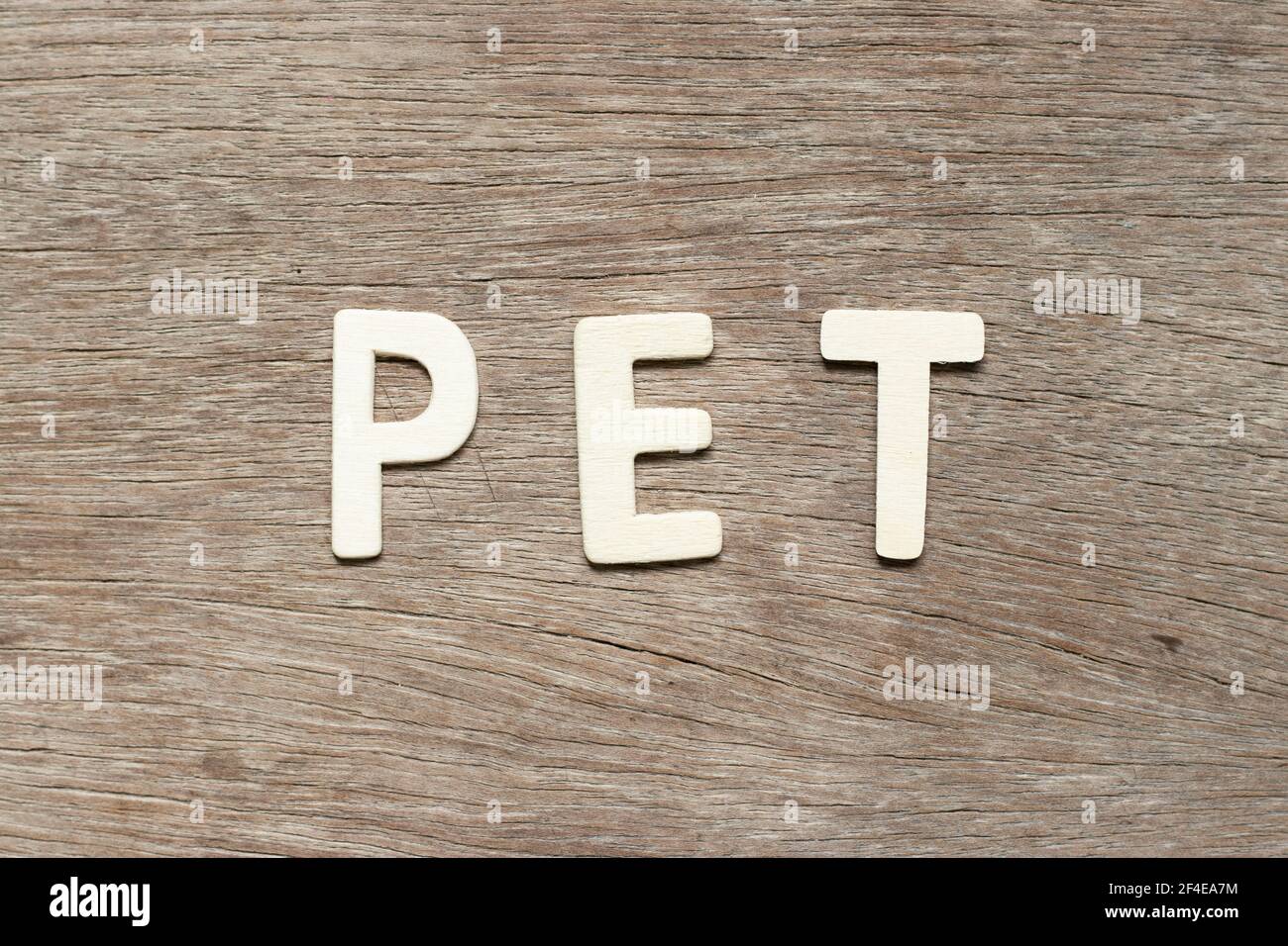 Alphabet letter in word PET (animal or abbreviation of polyethylene