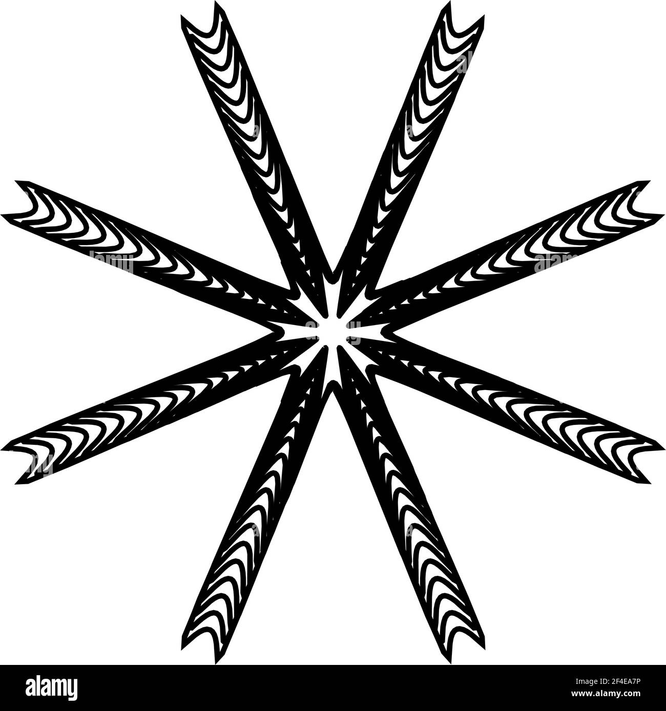 Geometric mandala - Radial, Circular Motif icon, symbol. Radiating ...