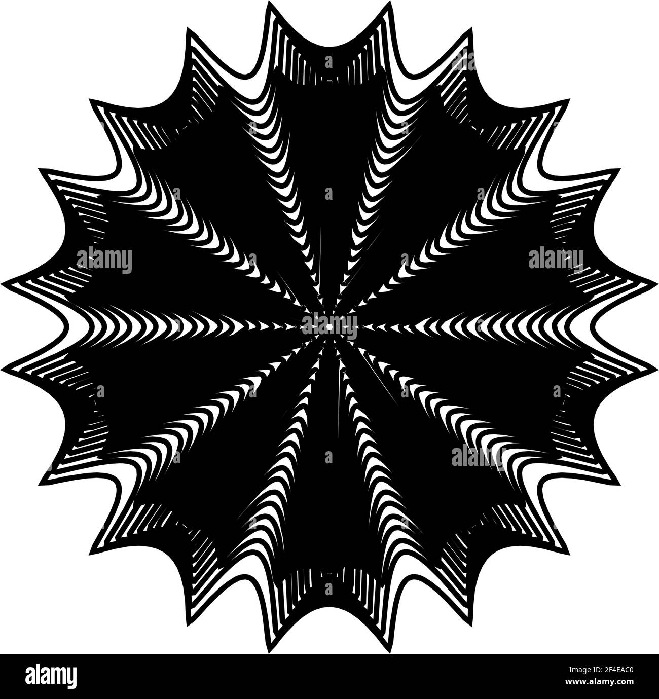Geometric mandala - Radial, Circular Motif icon, symbol. Radiating ...