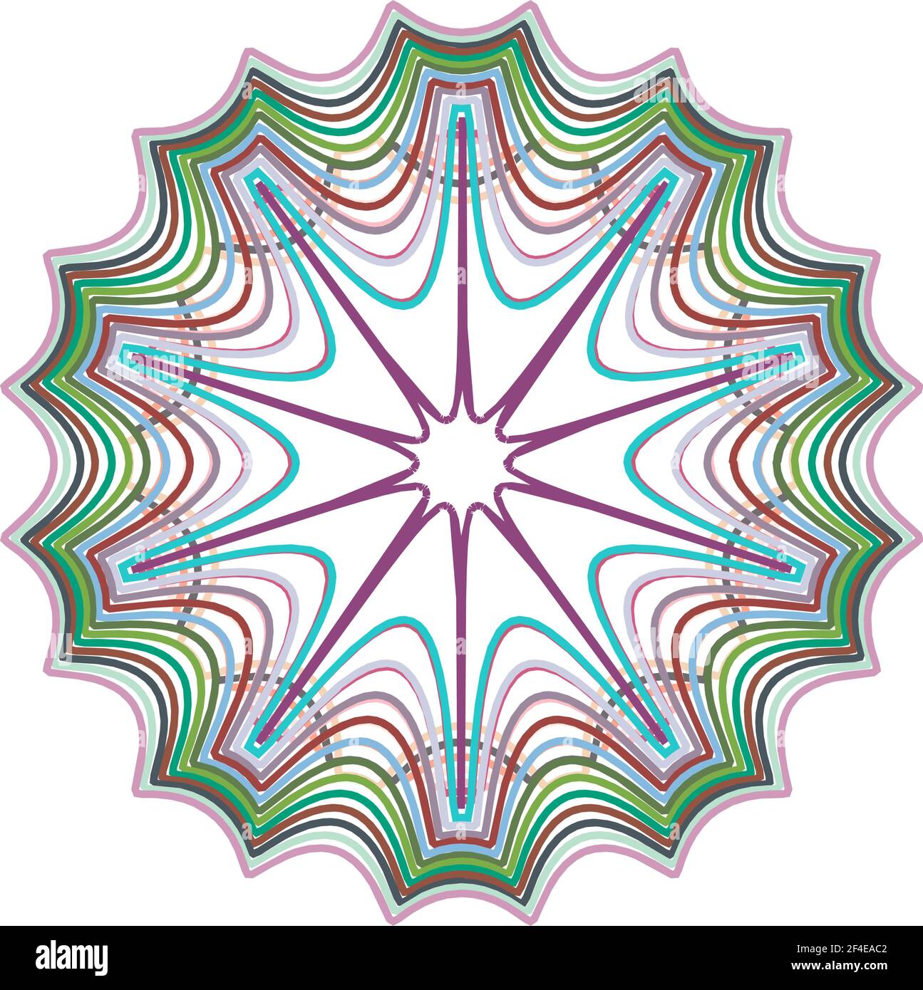 Geometric mandala - Radial, Circular Motif icon, symbol. Radiating ...