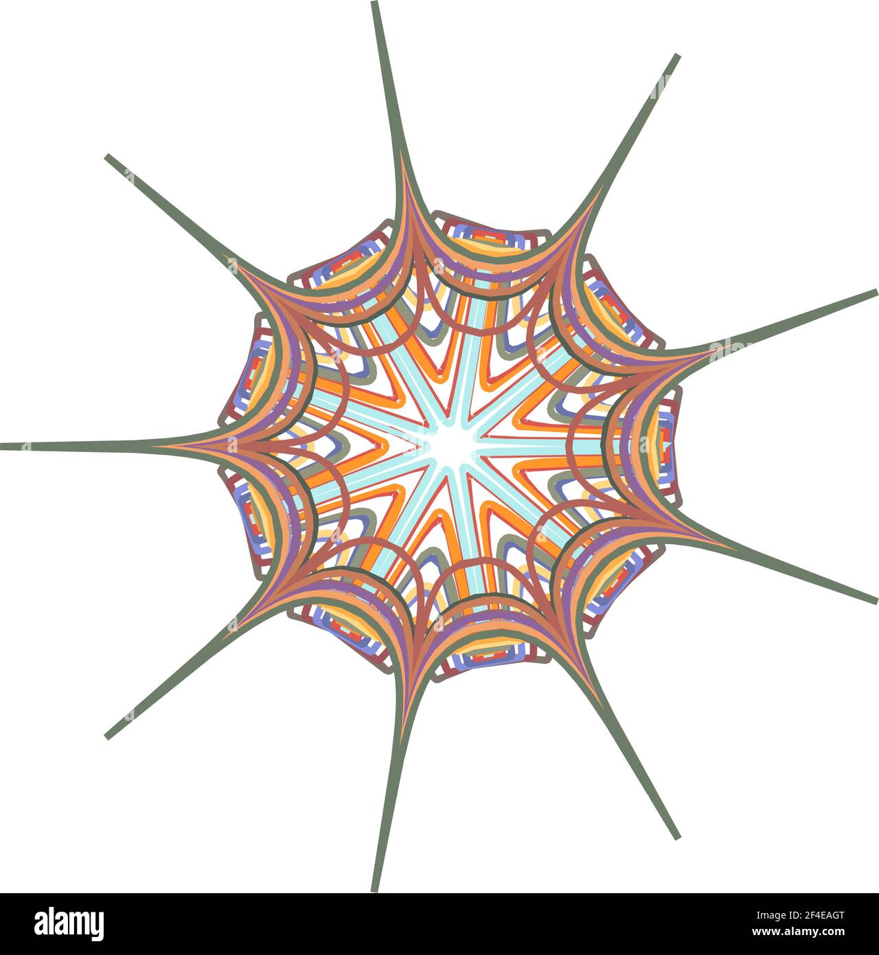 Geometric mandala - Radial, Circular Motif icon, symbol. Radiating ...