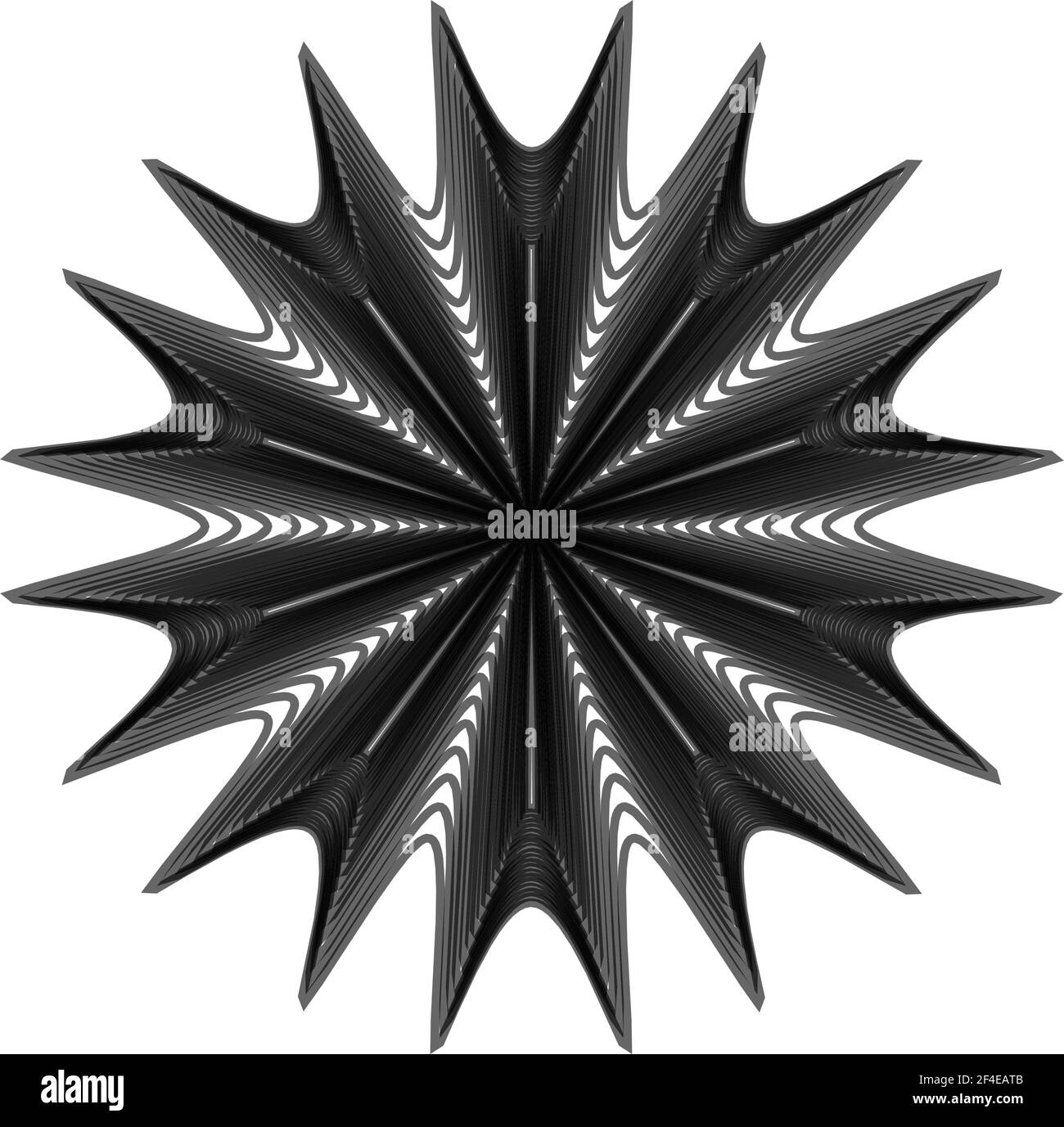 Geometric mandala - Radial, Circular Motif icon, symbol. Radiating ...