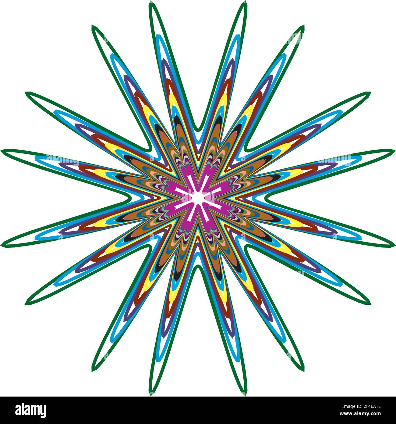 Geometric mandala - Radial, Circular Motif icon, symbol. Radiating ...