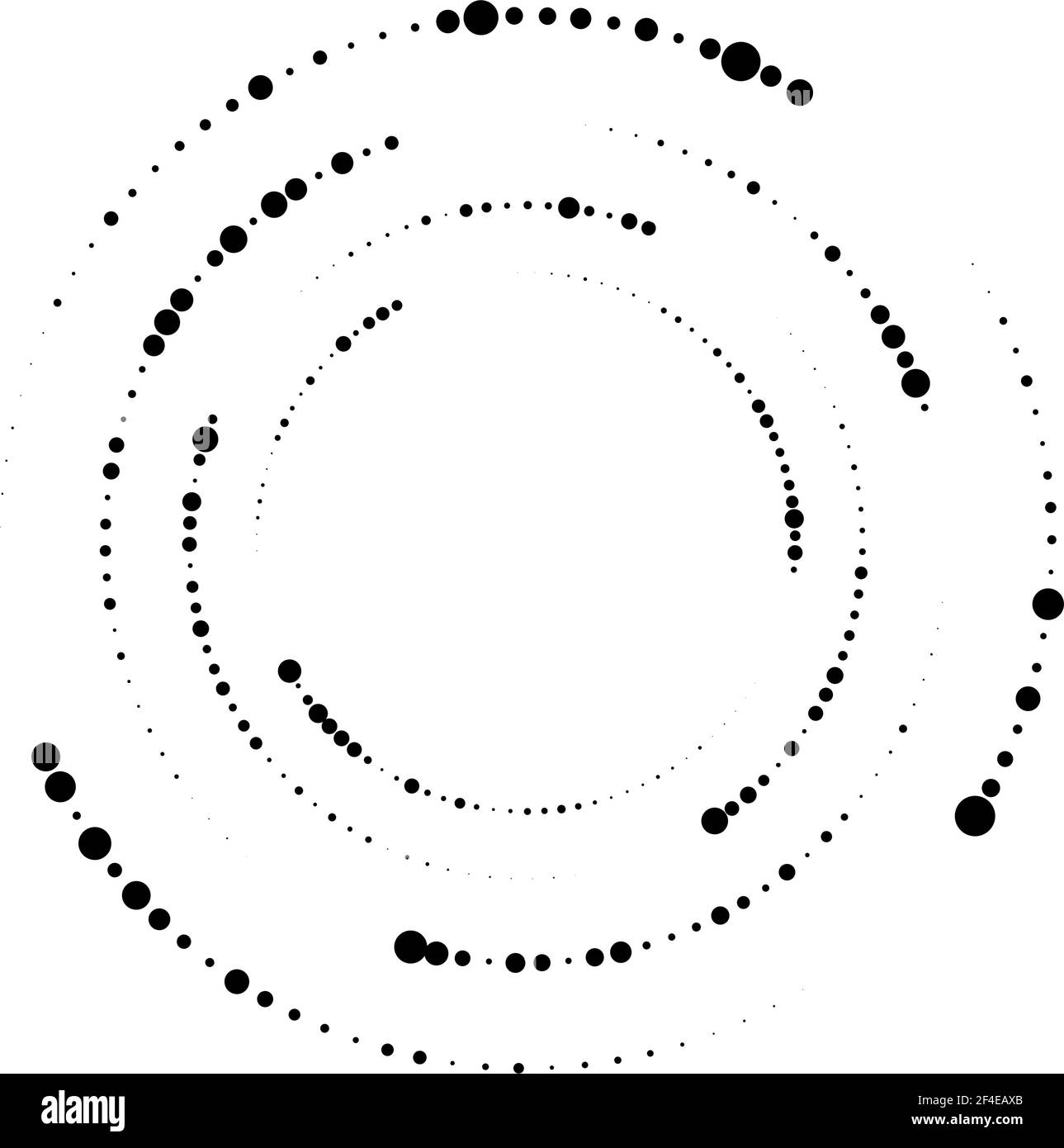 Random circles, dotted, dots spiral swirl twirl element. Polka dots