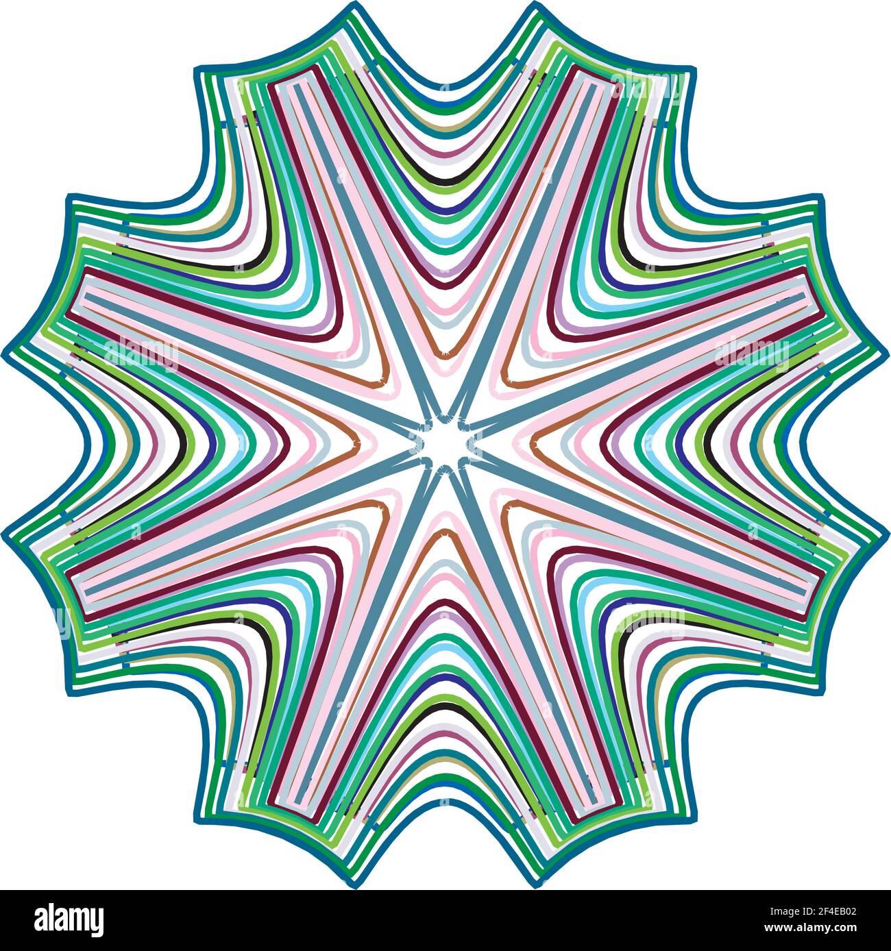 Geometric mandala - Radial, Circular Motif icon, symbol. Radiating ...