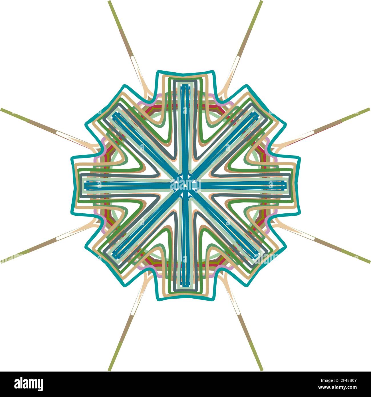 Geometric mandala - Radial, Circular Motif icon, symbol. Radiating ...