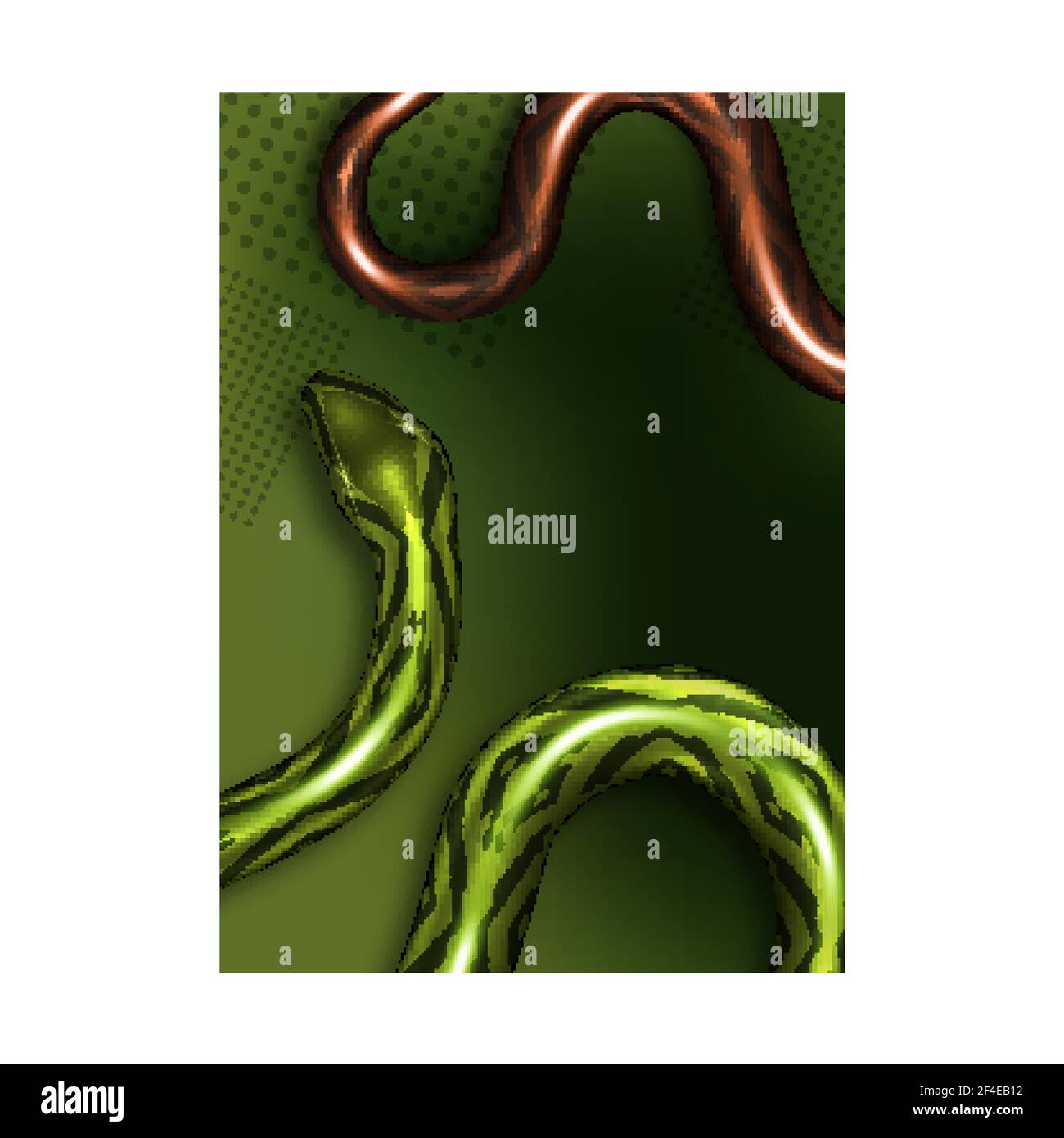Tropical Snakes Exhibition Advertise Banner Vector Illustration Stock