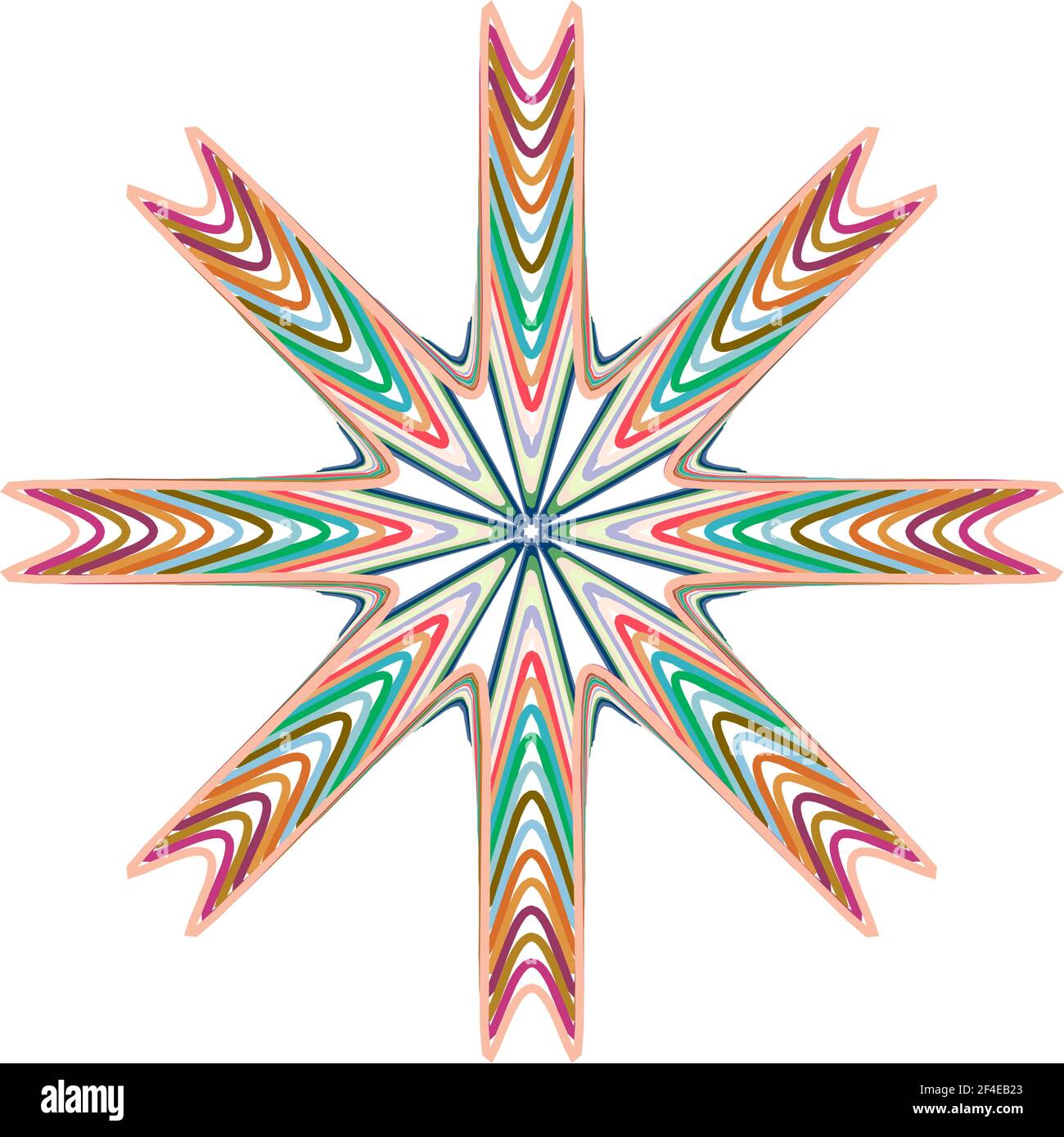 Geometric mandala - Radial, Circular Motif icon, symbol. Radiating ...