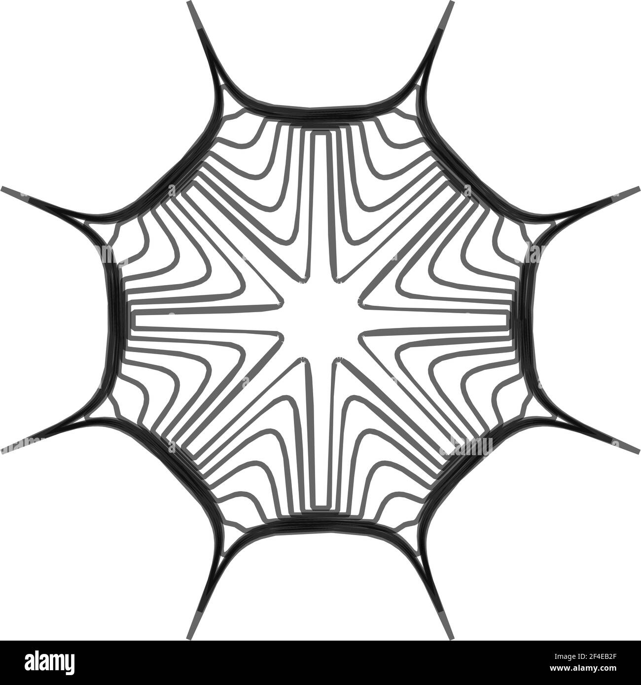 Geometric mandala - Radial, Circular Motif icon, symbol. Radiating ...