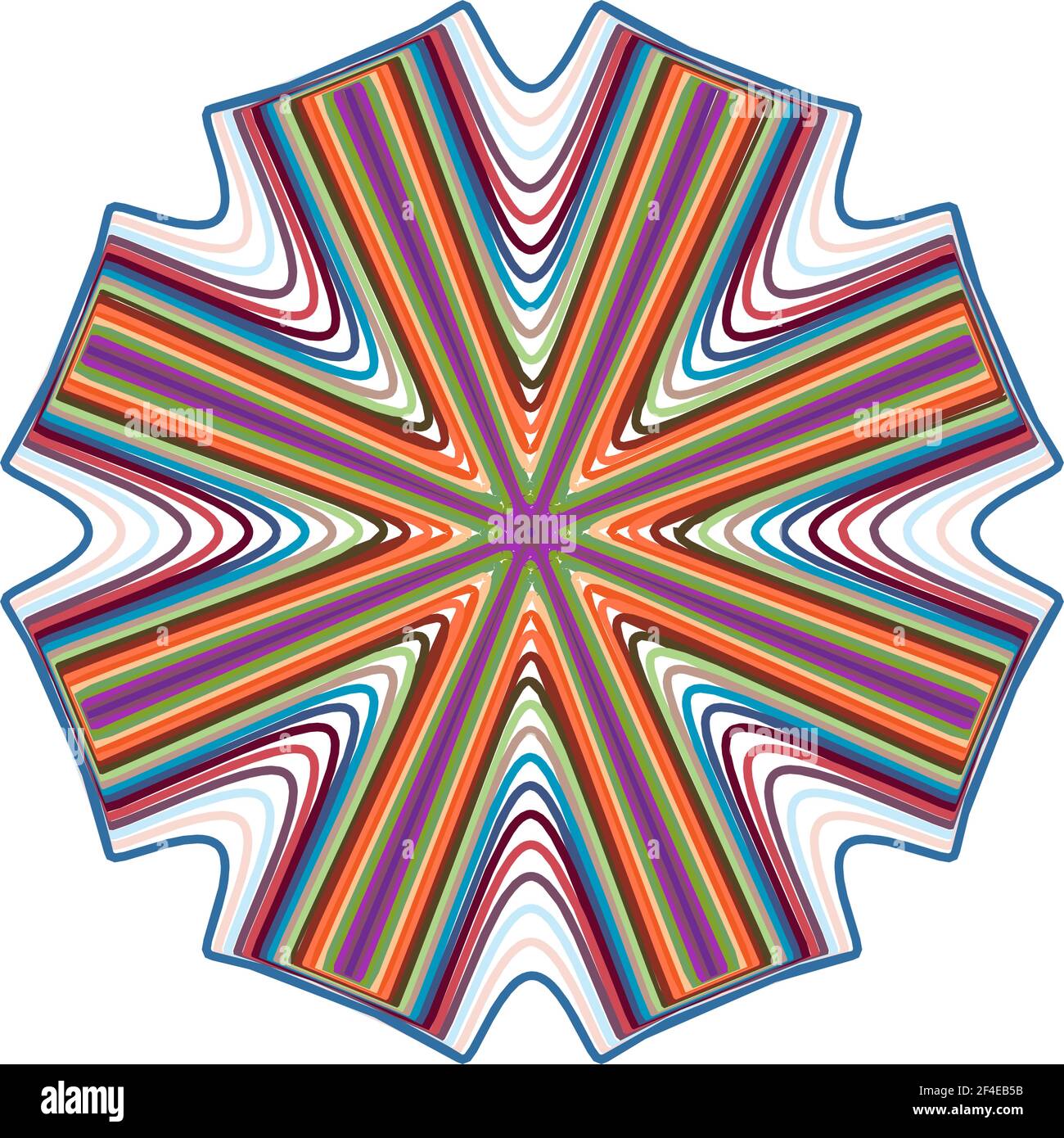 Geometric mandala - Radial, Circular Motif icon, symbol. Radiating ...