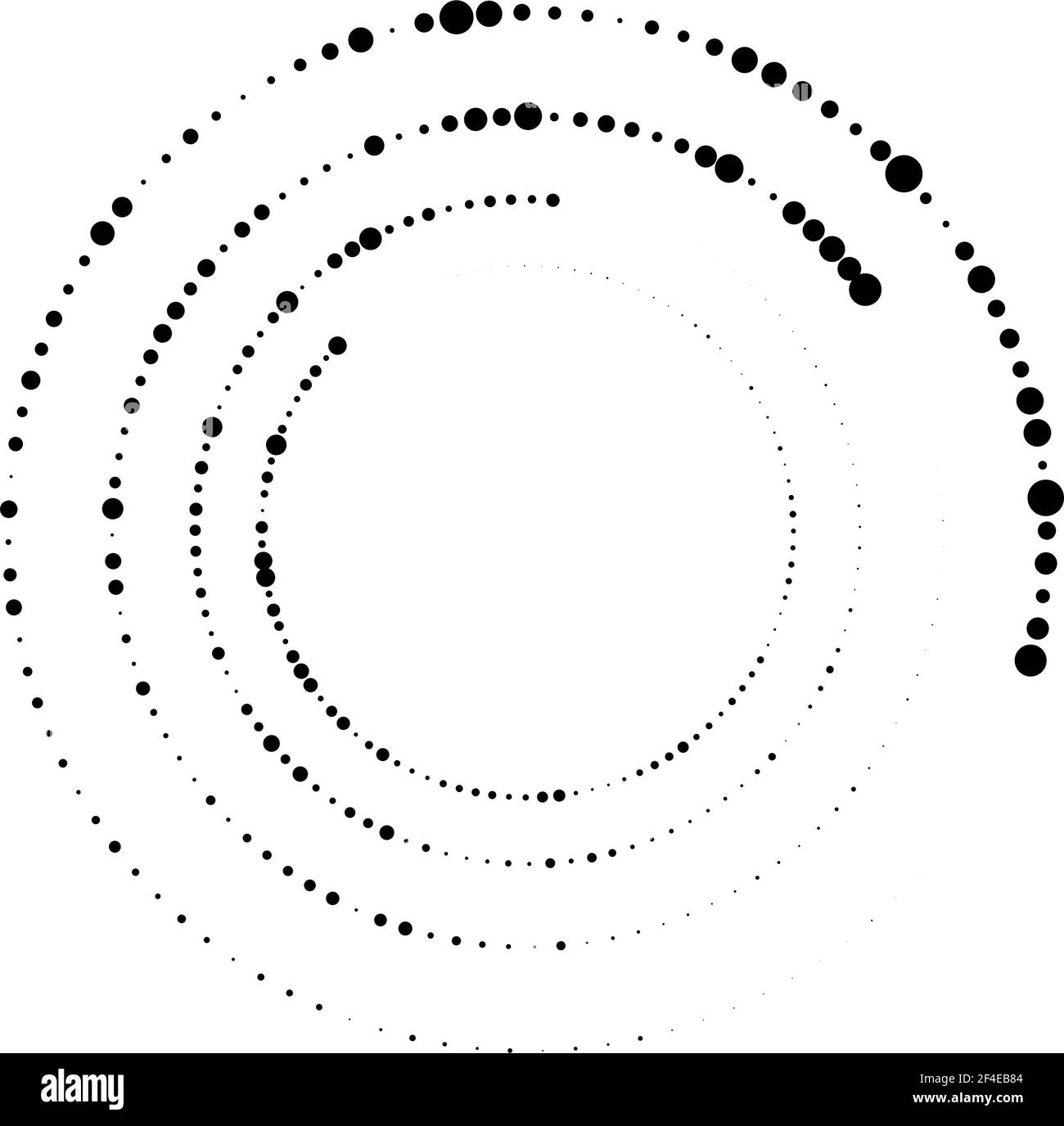 Random circles, dotted, dots spiral swirl twirl element. Polka dots