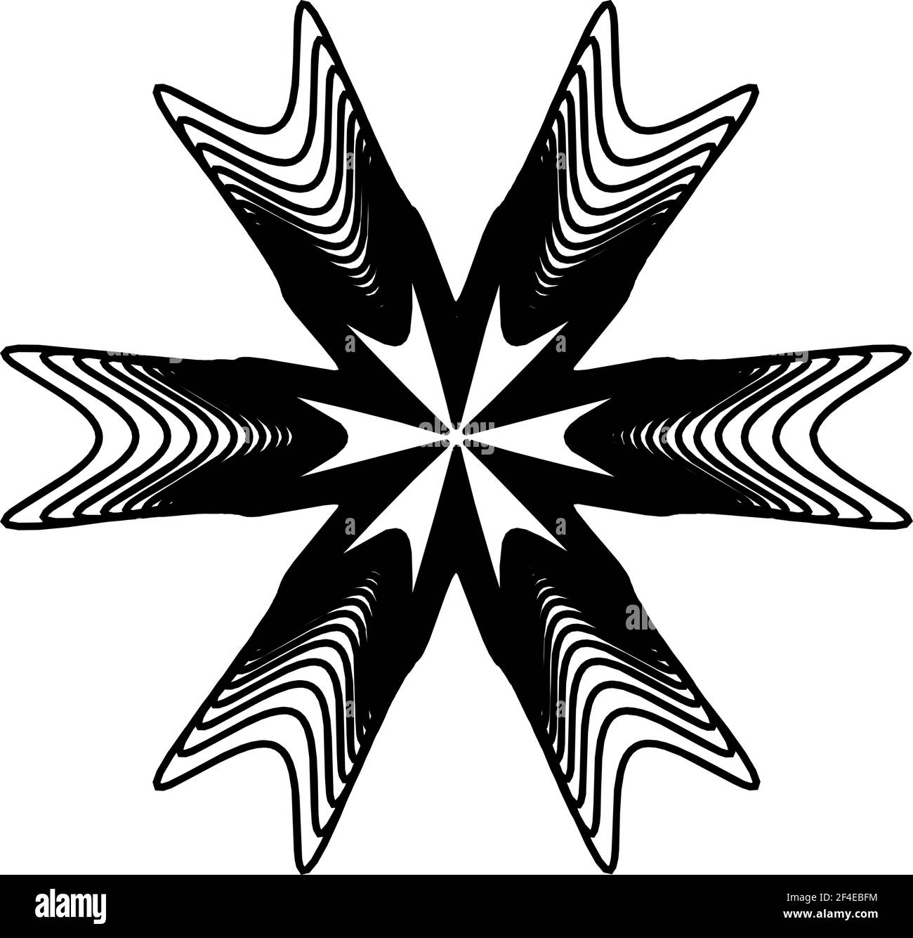 Geometric mandala - Radial, Circular Motif icon, symbol. Radiating ...