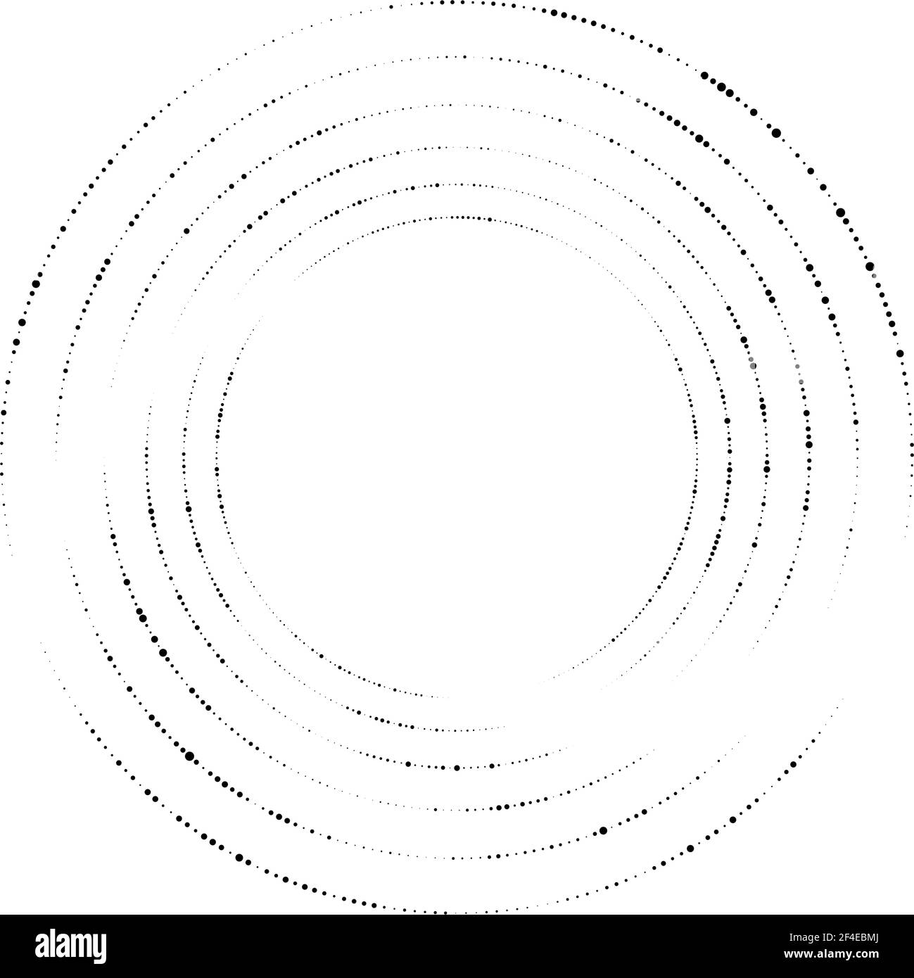 Random circles, dotted, dots spiral swirl twirl element. Polka dots