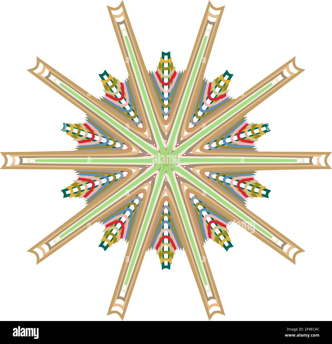 Geometric mandala - Radial, Circular Motif icon, symbol. Radiating ...