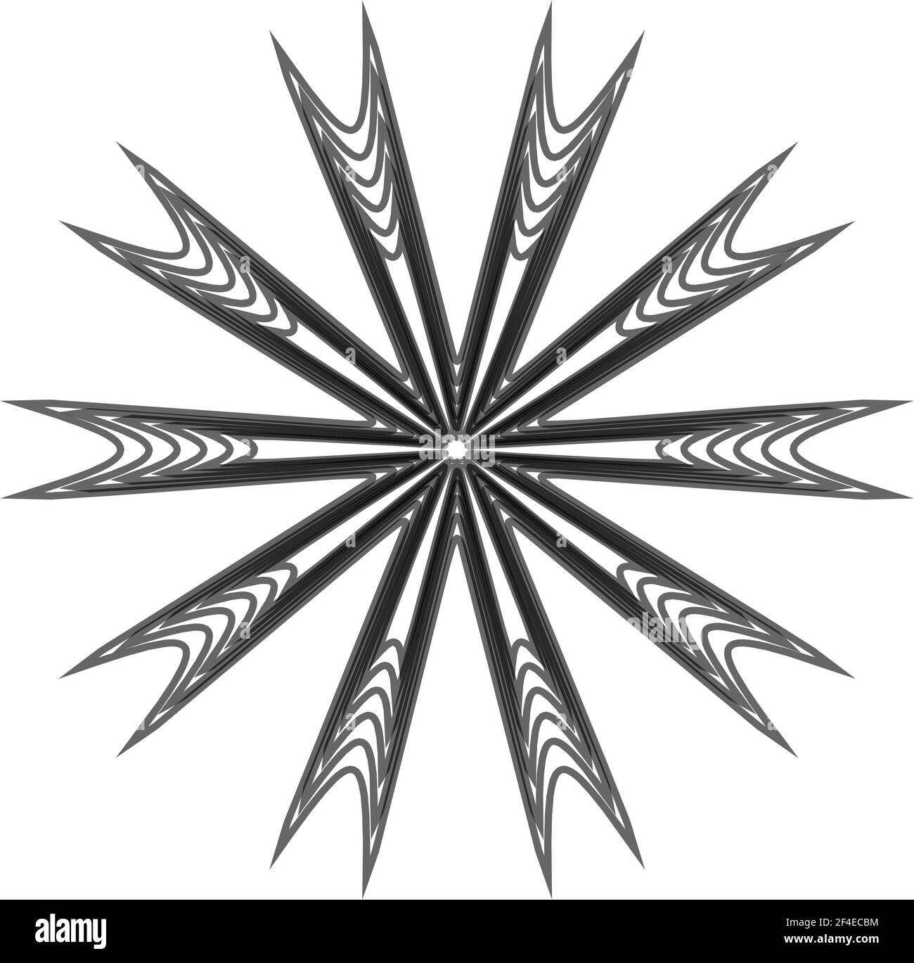 Geometric mandala - Radial, Circular Motif icon, symbol. Radiating ...
