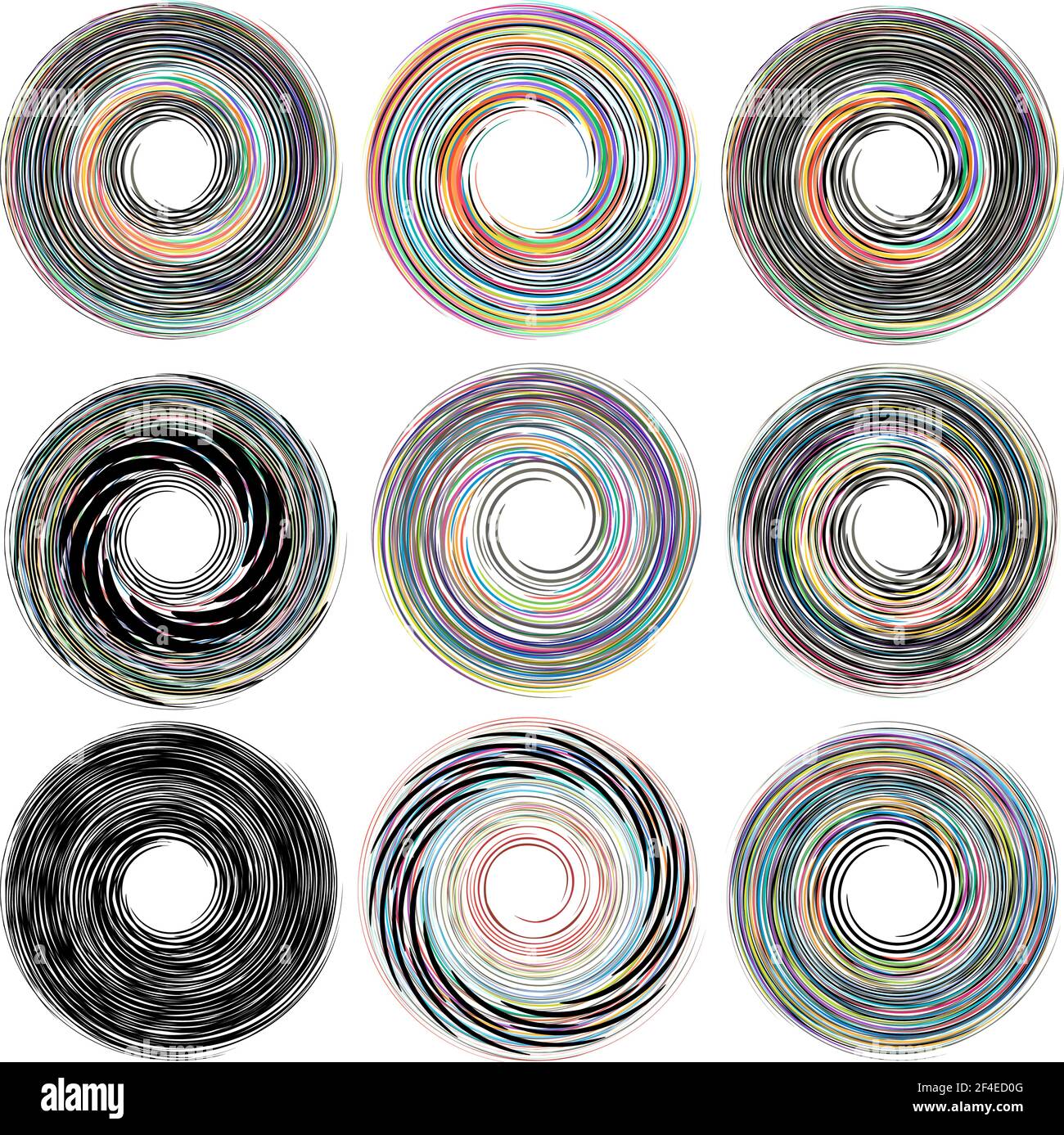 Spiral, twirl, whirlpool element vector illustration. Cochlear, helix, and volute Stock Vector