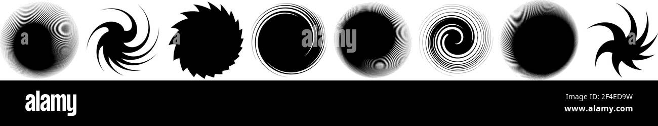 Swirl Vs Rotation Swirl, twirl, spiral shape, element. Motif with rotation, torsion ...