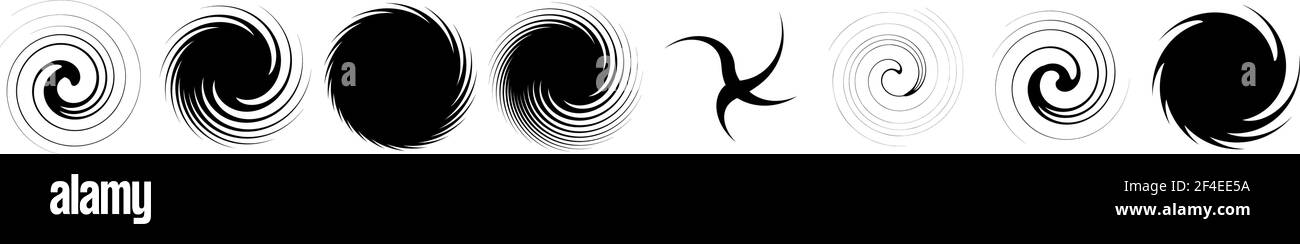 Swirl Vs Rotation Swirl, twirl, spiral shape, element. Motif with rotation, torsion ...