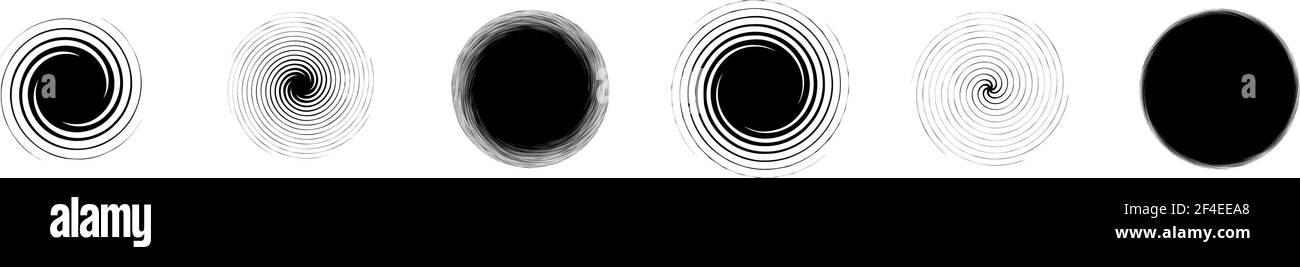 Swirl Vs Rotation Swirl, twirl, spiral shape, element. Motif with rotation, torsion ...