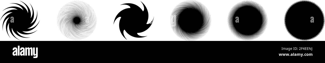 Swirl Vs Rotation Swirl, twirl, spiral shape, element. Motif with rotation, torsion ...