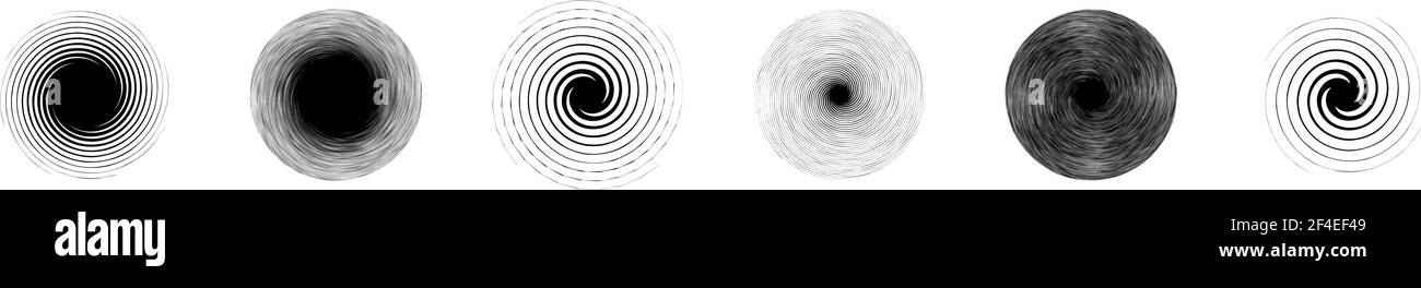 Swirl Vs Rotation Swirl, twirl, spiral shape, element. Motif with rotation, torsion ...