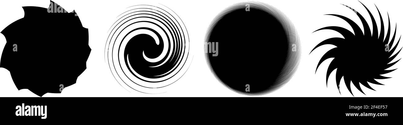 Swirl Vs Rotation Swirl, twirl, spiral shape, element. Motif with rotation, torsion ...