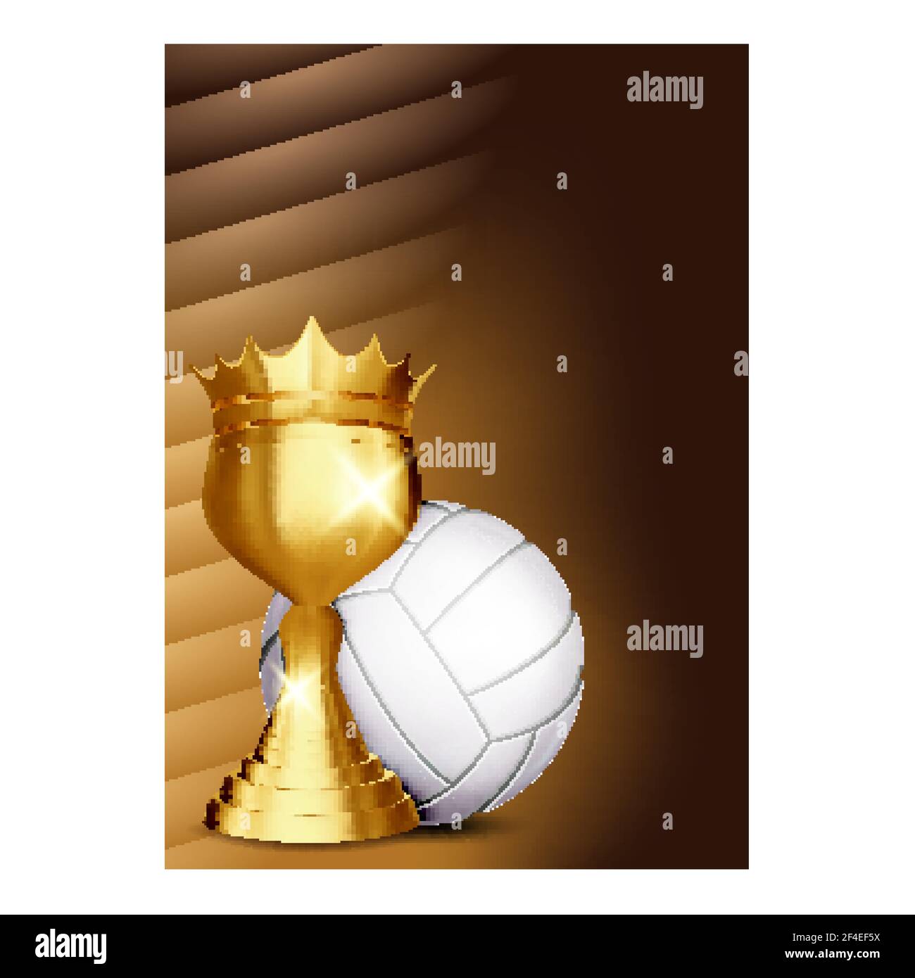 Volleyball Sport Champion Cup Award Poster Vector Stock Vector
