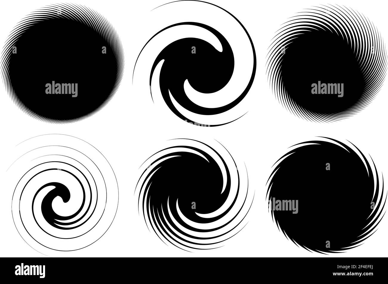 Swirl, twirl, spiral shape, element. Motif with rotation, torsion effect — Stock vector illustration, Graphic clip art Stock Vector