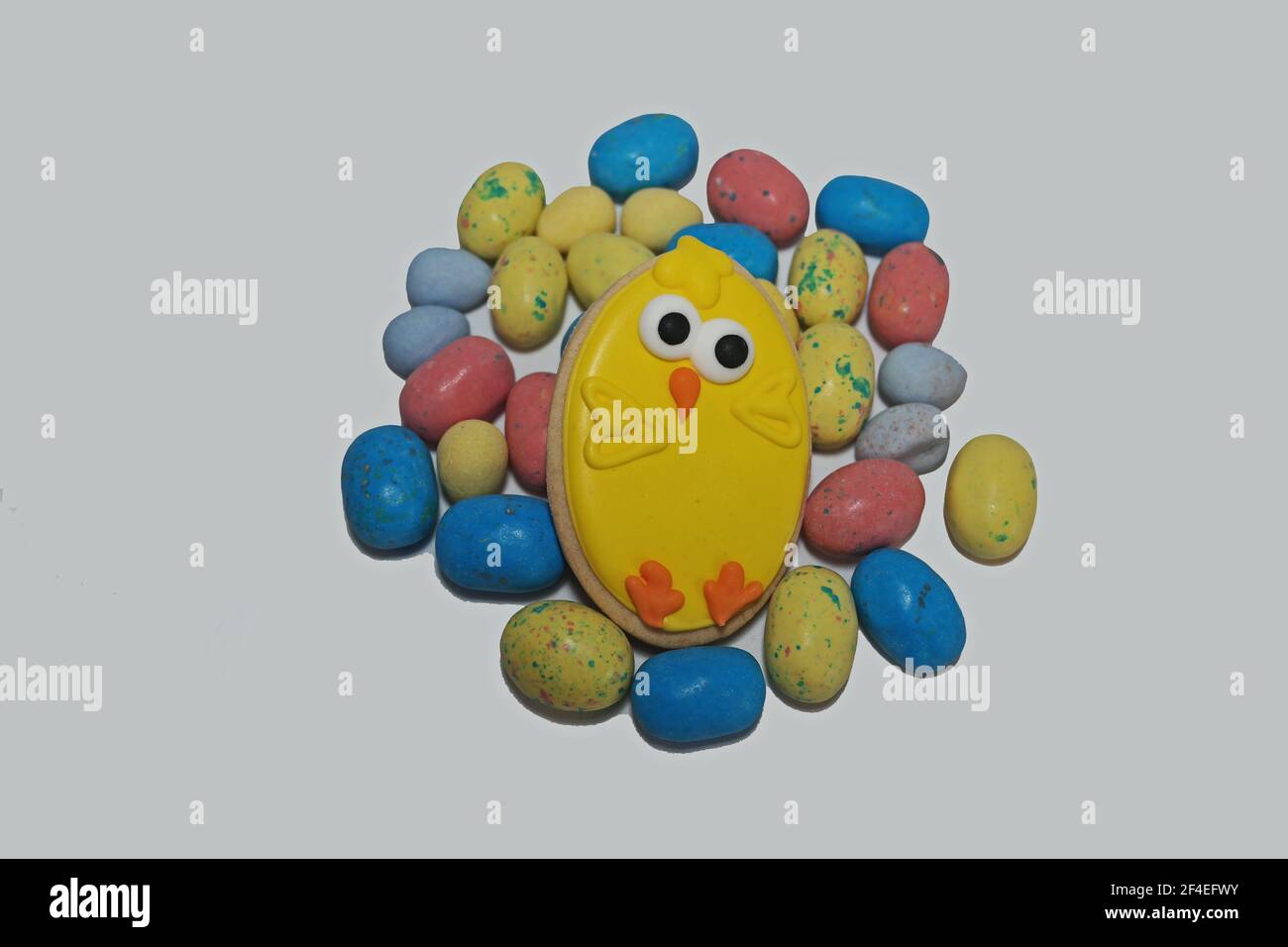 Easter Cookie and Eggs Stock Photo