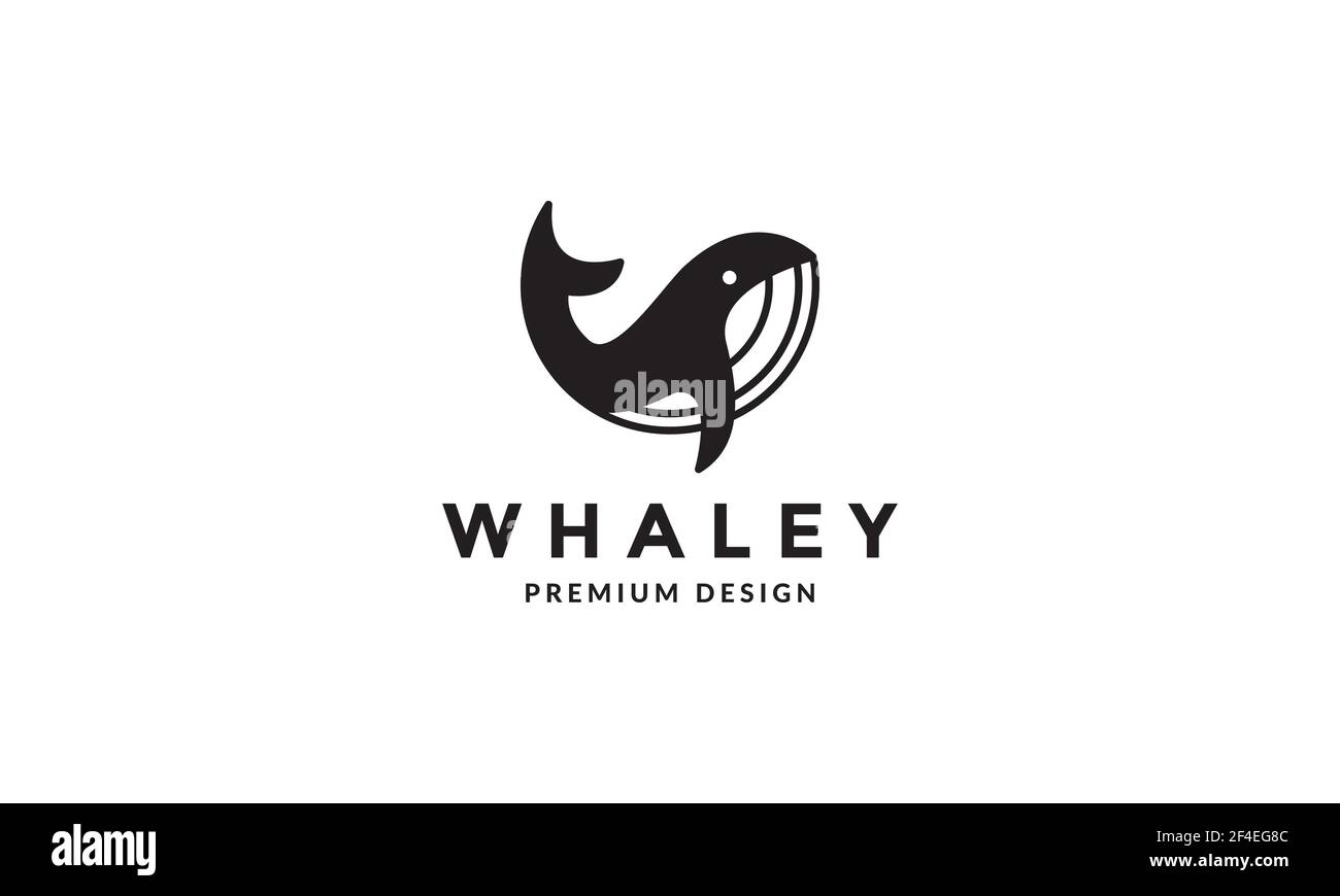 geometric circle orca whale modern logo vector symbol icon design illustration Stock Vector