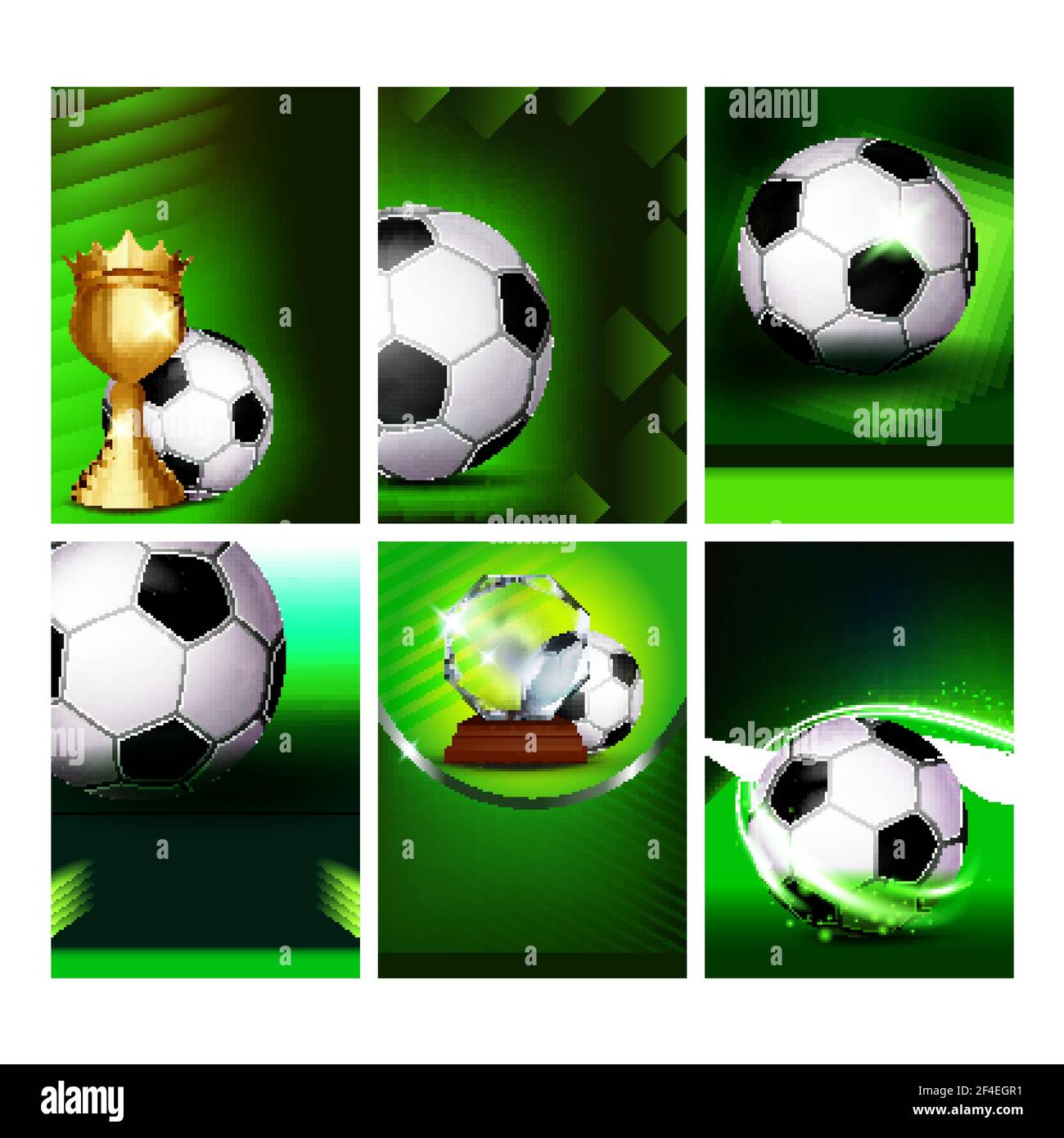 Soccer Sport Event Flyer Promo Posters Set Vector Stock Vector Image