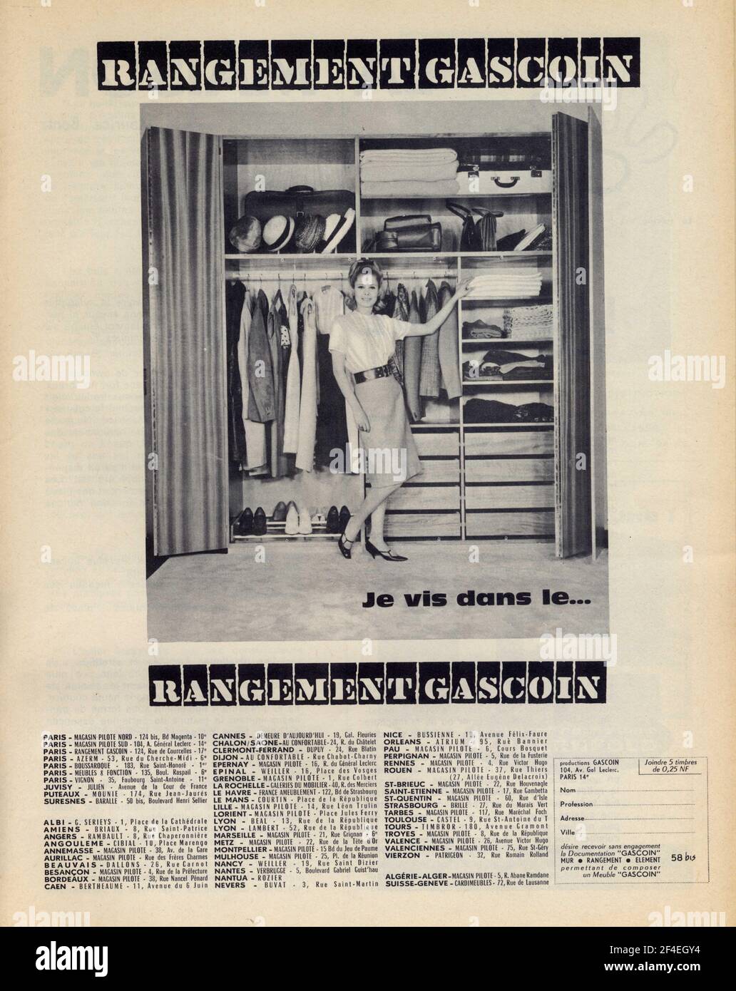 Publicité ancienne RANGEMENT GASCOIN.1963. Stock Photo