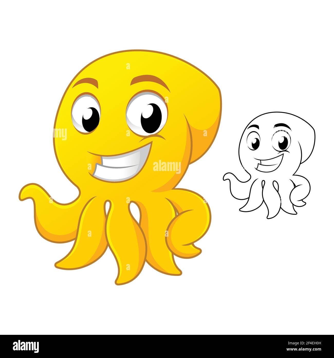 Premium Vector  Cute mascot for octopus shaped flying rocket that