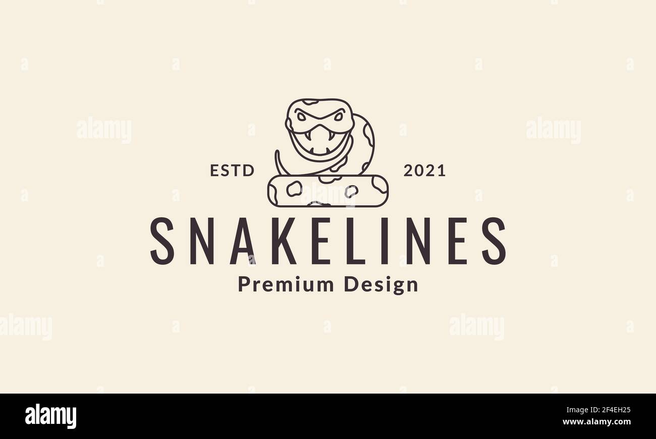 animal cartoon lines snake Python logo vector symbol icon design ...